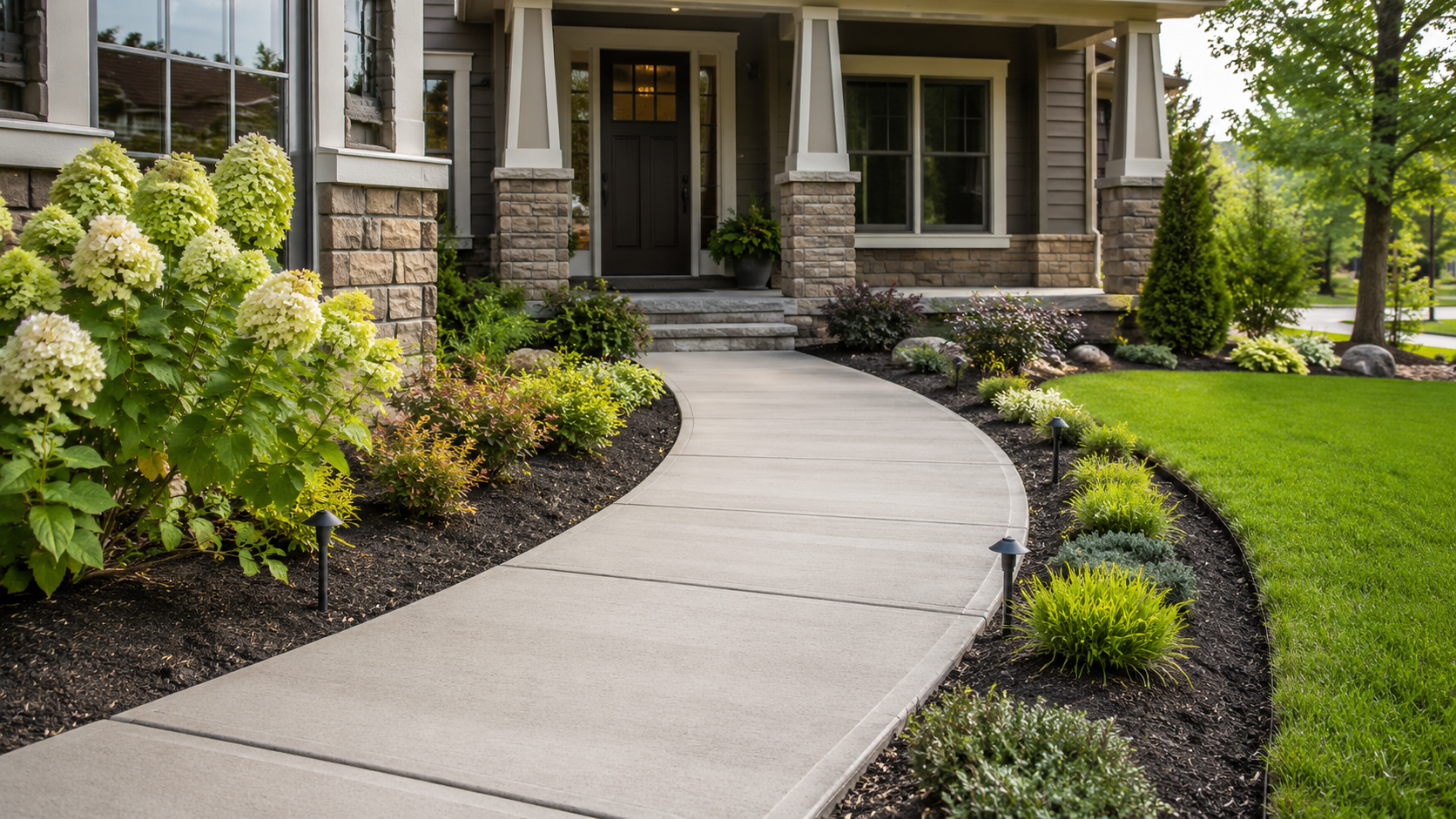 Concrete walkway installation, Olathe KS