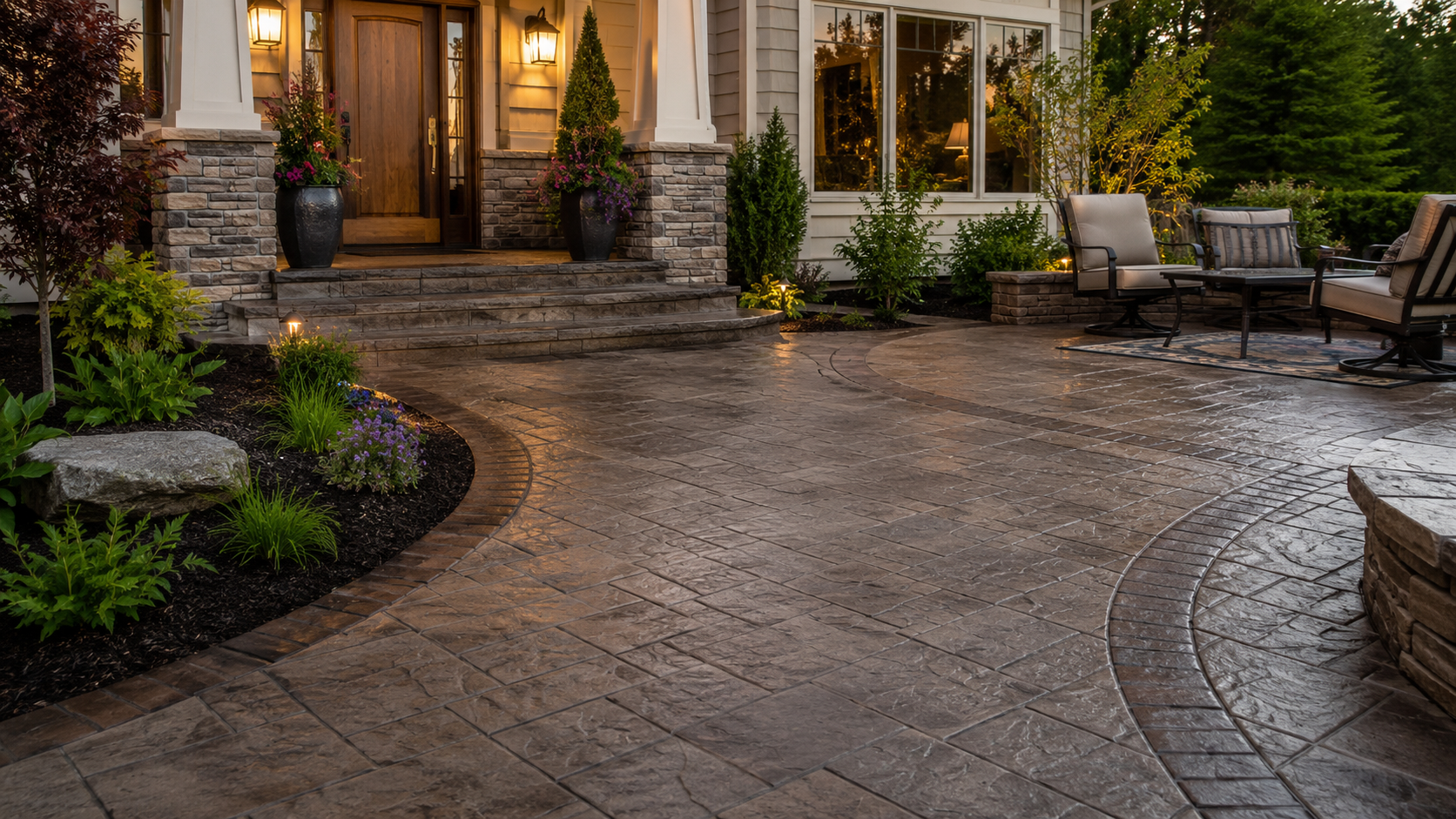 Stamped decorative concrete patio, Kansas City metro