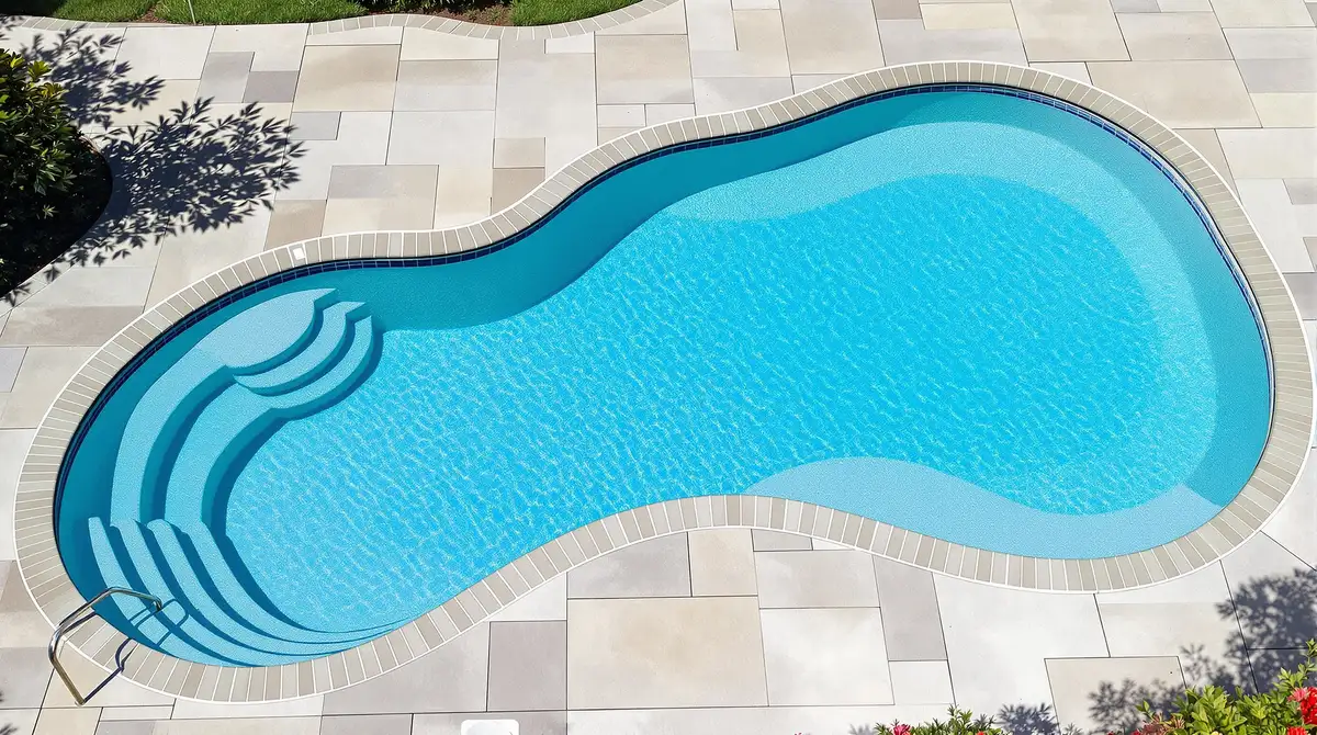 Backyard pool with concrete surround, KC metro
