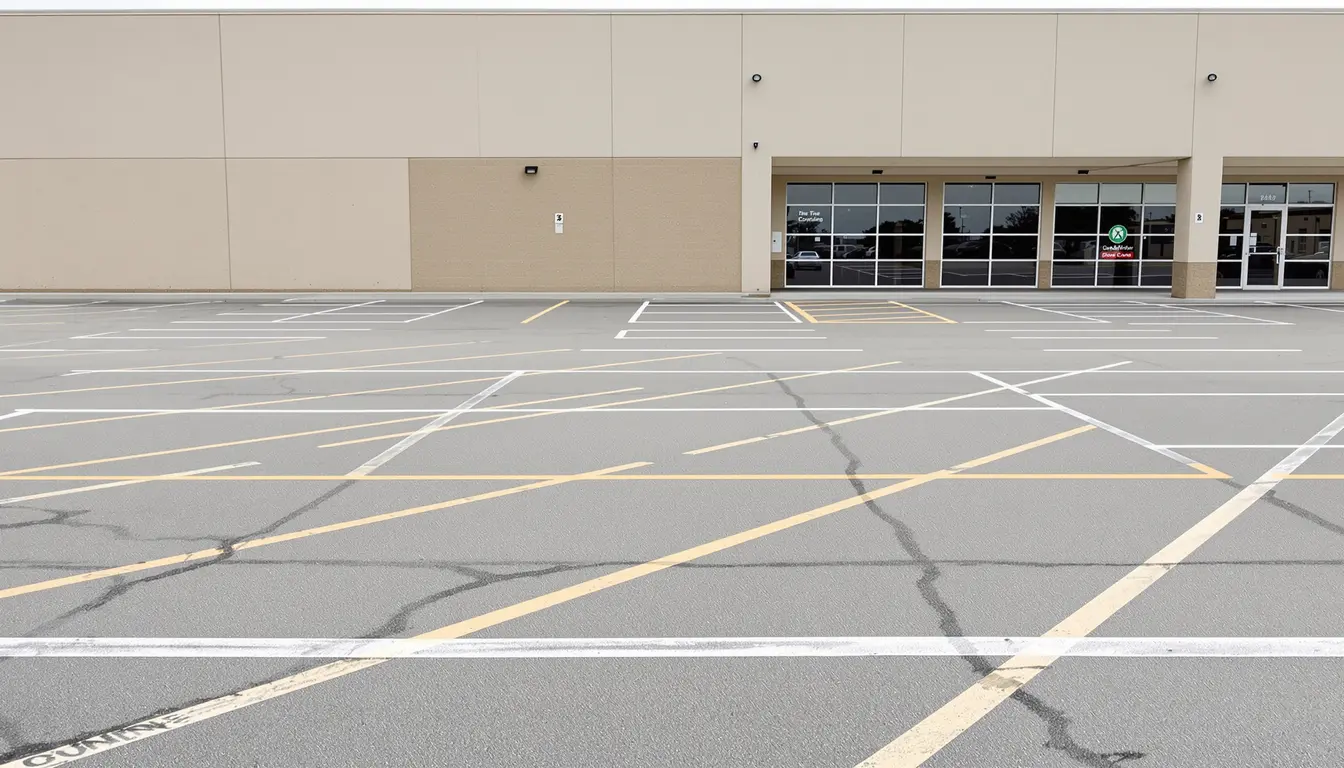 Finished commercial concrete parking lot, Kansas City metro