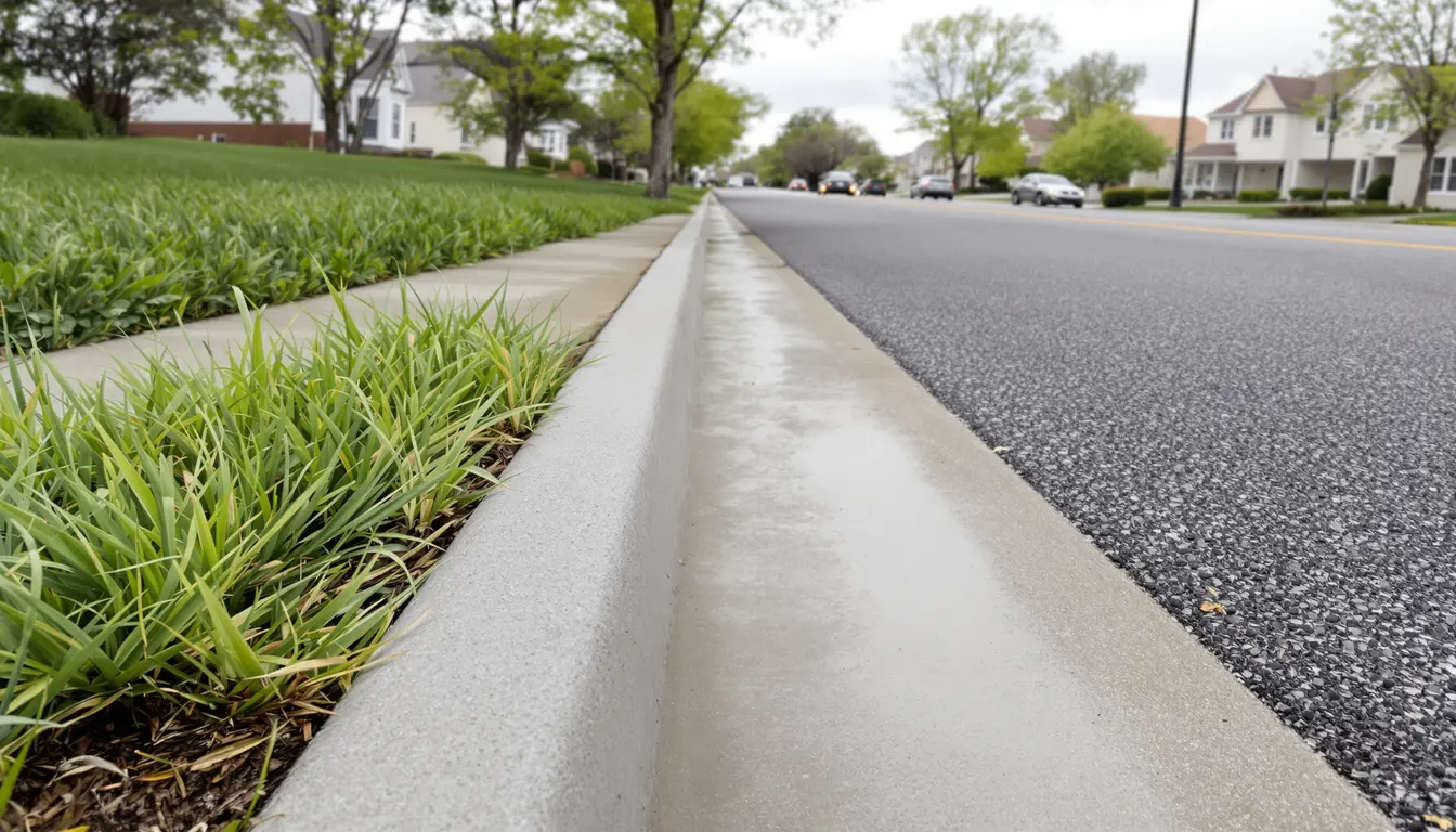 Commercial concrete curb pour, Kansas City metro
