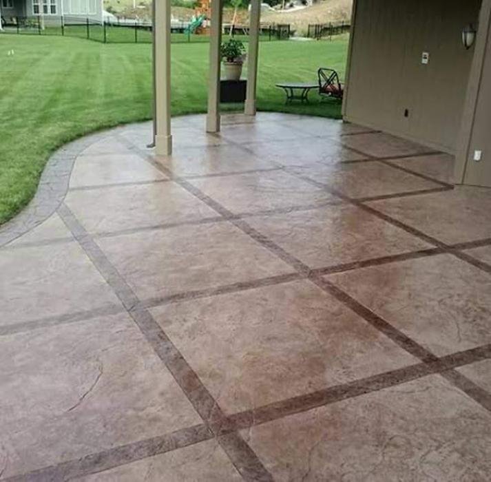 Finished concrete patio, Kansas City metro